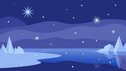 Fototapeta premium christmas night landscape