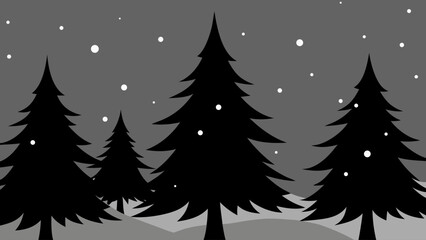 Obraz premium vector illustration of a winter landscape
