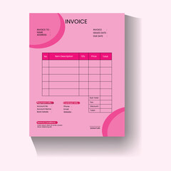 Clean invoice template vector design and Invoice minimal design template. Bill form business invoice accounting.