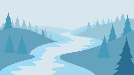 winter landscape with forest