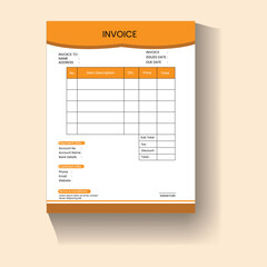 Clean invoice template vector design and Invoice minimal design template. Bill form business invoice accounting.