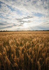 Obraz premium Golden Wheat Field at Sunset
