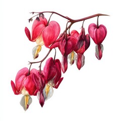 Delicate hearts bloom in vibrant shades of red during springtime in a serene garden setting Generative AI