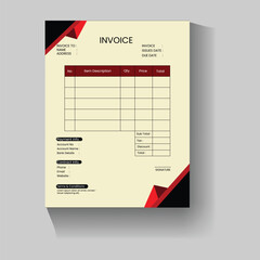Clean invoice template vector design and Invoice minimal design template. Bill form business invoice accounting.