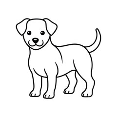 Obraz premium Dog Line Art Drawing on White Background, Dog line art