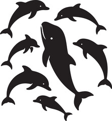 Dolphin Silhouette Vector Bundle
