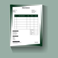 Clean invoice template vector design and Invoice minimal design template. Bill form business invoice accounting.