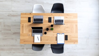 Coworking Space Teamwork with Business Desk.