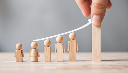 Human resource development concept, HR management, Businessman with human resource growth. evaluation, performance appraisal.