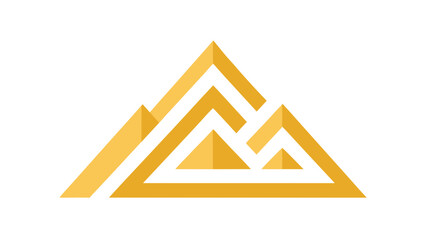 Yellow triangle hazard symbol design with a Giza pyramid illustration