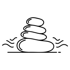Spa stone balance line icon