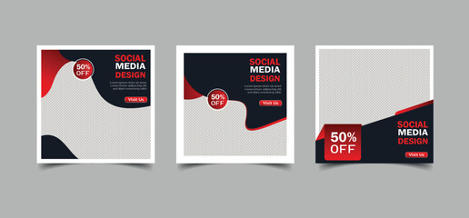 Social media post and Instagram banner design, fashion sale social media template