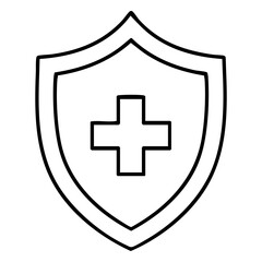 Fototapeta premium Health Protection Shield Line Icon