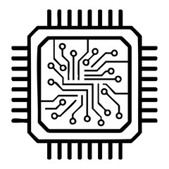 Microchip Circuit Line Icon
