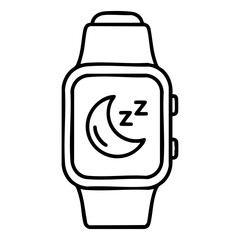 Smartwatch Sleep Mode Line Icon