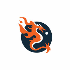 Dragon flaming logo