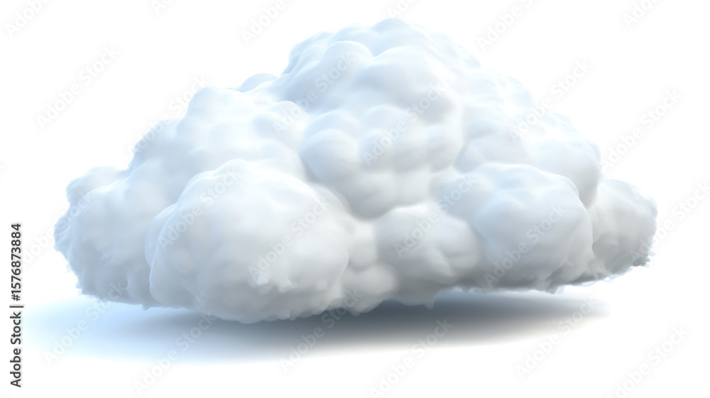 Poster a digitally rendered cloud floating against a pristine white background providing design elements