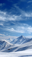 Obraz premium Majestic White Mountain Range Under Clear Blue Skies with Serene Snow-Capped Peaks Reflecting Nature's Timeless Beauty and Tranquility