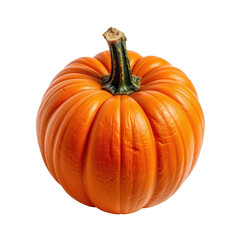 Obraz premium Close-Up of a Bright Orange Pumpkin with Textured Surface and Distinctive Stem