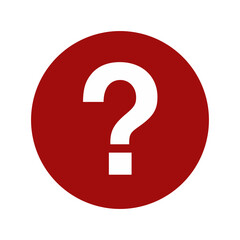 Question mark symbol on a red circle shape sign