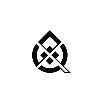 XQ QX Water drop Monogram Alphabet Letters Logo with a Sophisticated Style