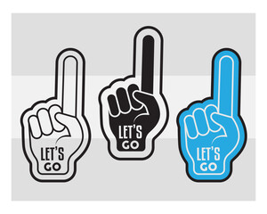 Obraz premium Fan Foam Fingers SVG Silhouette Bundle, Hands Up With Glove With Number One, Glove Svg, Hands Up Svg, Foam Hand Supporter, Fan Foam Fingers Png, Fan Foam Fingers Svg Images,