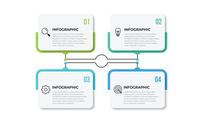 Timeline infographic template. 4 Step timeline journey, calendar Flat simple infographics design template. presentation graph. Business concept with 4 options, vector illustration.