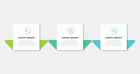 Business infographic template. Thin line design label with icon and 3 options, steps or processes.