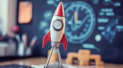 Small rocket model,  focused on innovative design.