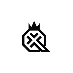 XQ QX Crown Letter Logo Design with a Minimalist Flair