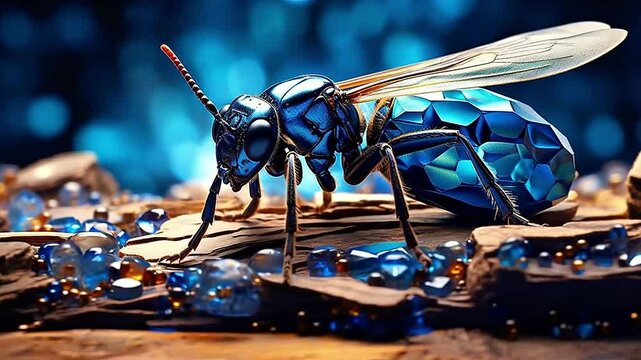 termite in Delfts Blauw realistis, highly detailed ,ai generatif