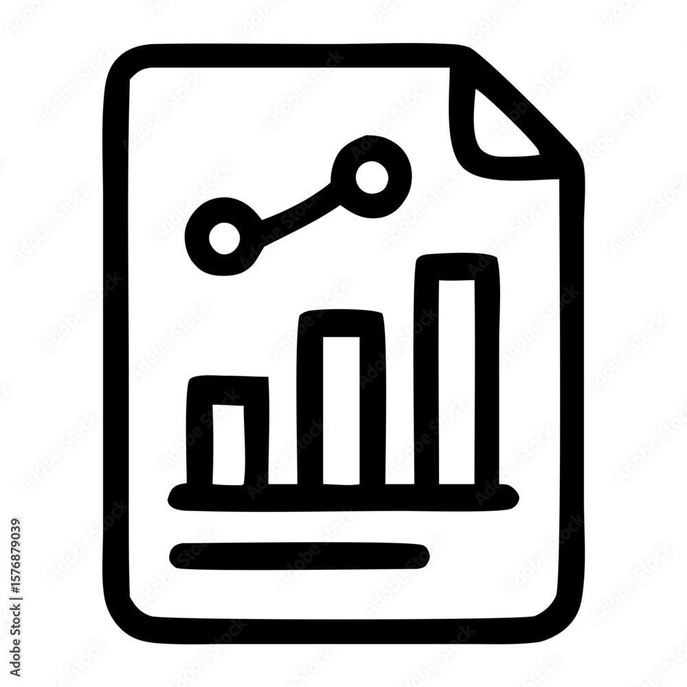 Poster line art data graph document business statistic report icon design