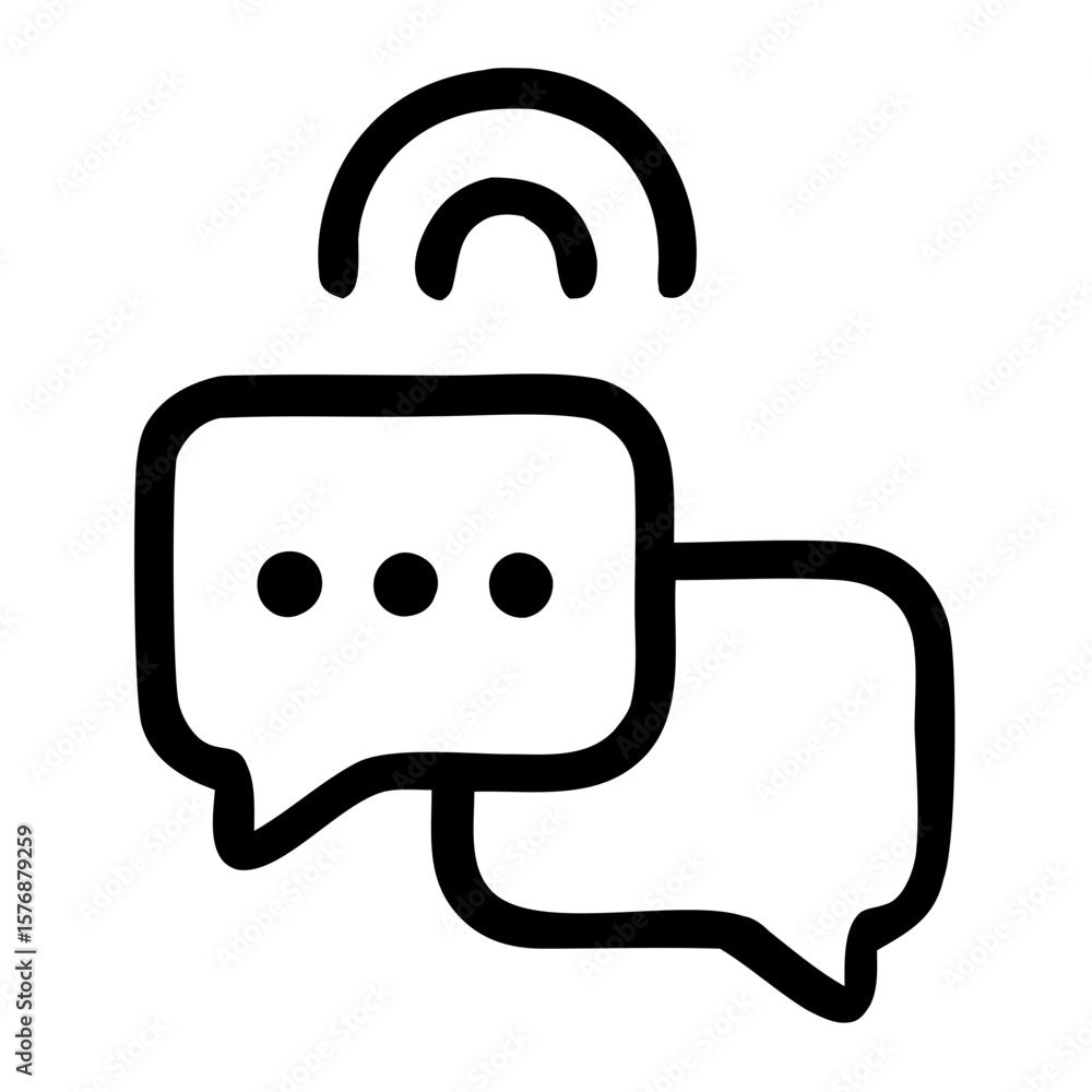 Aufkleber simple outline communication bubble with signal icon element symbol design