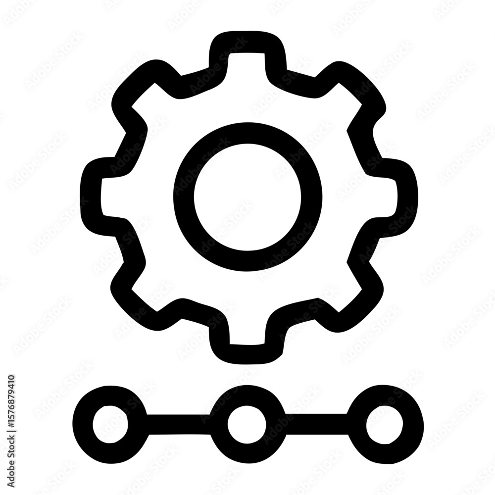 Aufkleber simple outline setting gear mechanism minimalist style configuration icon