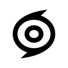 Outline typhoon icon, hurricane and cyclone weather symbol