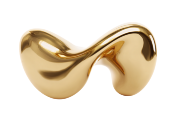 a gold sculpture of a curved shape