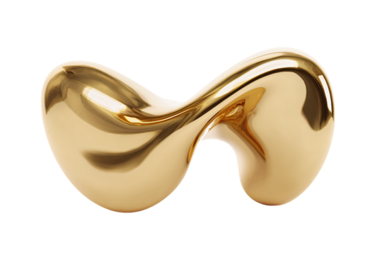 a gold sculpture of a curved shape