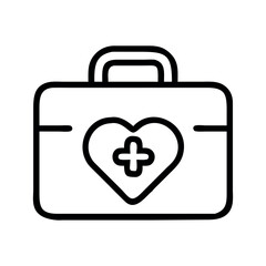 Obraz premium Medical kit with heart and cross symbol first aid health