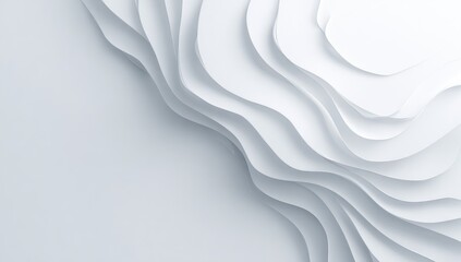 Obraz premium Abstract white layered curves