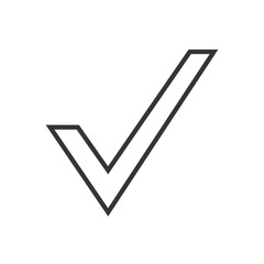 Checkmark graphic symbol for approval and success.
