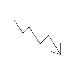 Downward trend arrow indicates negative direction
