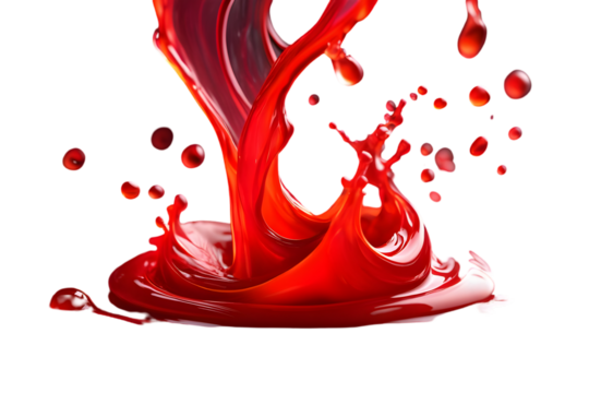 Red wine splash pouring into glass isolated on white background romance heart drink design