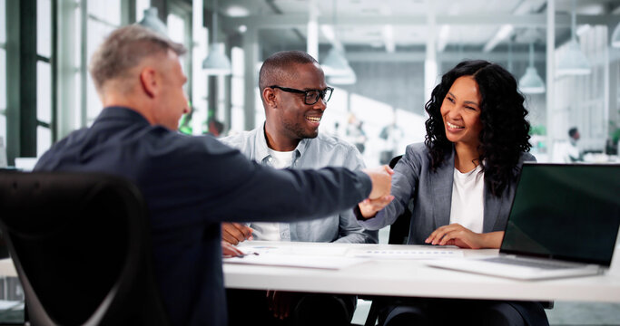 Successful Realtor Advisor Assists Happy Couple In Looking