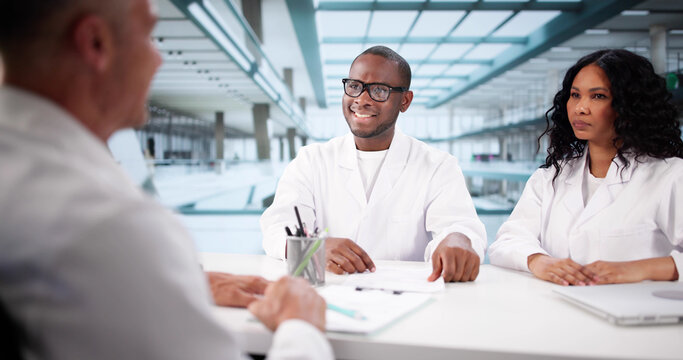 Diverse Medical Team Interviewing Candidates