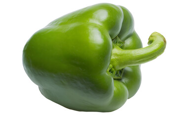 a green pepper with a white background