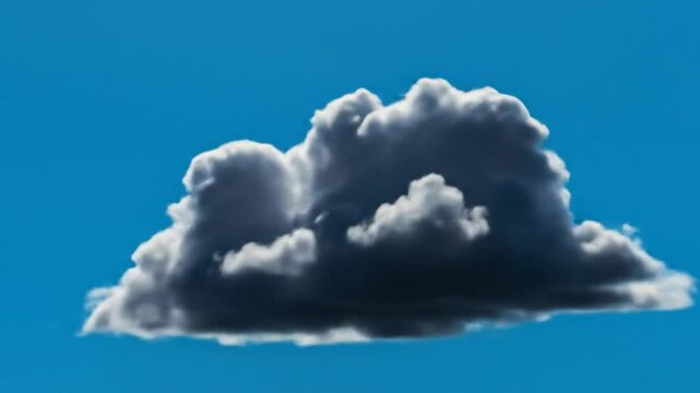 Billowing gray cloud against azure sky