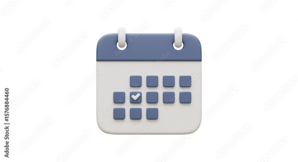 Poster 3d calendar icon date day and event isolated transparent background