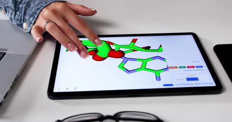 Young Woman Analyzing Chemical Structures