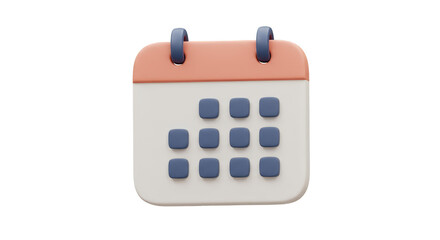 3D Calendar Icon for Schedule Appointment Transparent Background