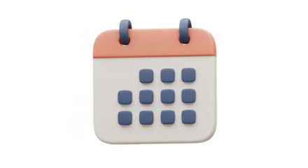 3D Calendar Icon for Schedule Appointment Transparent Background